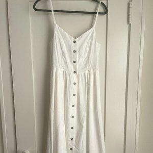 White Summer button up dress with fabric details